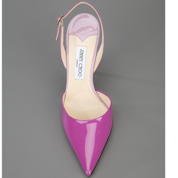 Jimmy Choo Volt Patent Leather Slingback Pump Heels - Picture 3 of 12